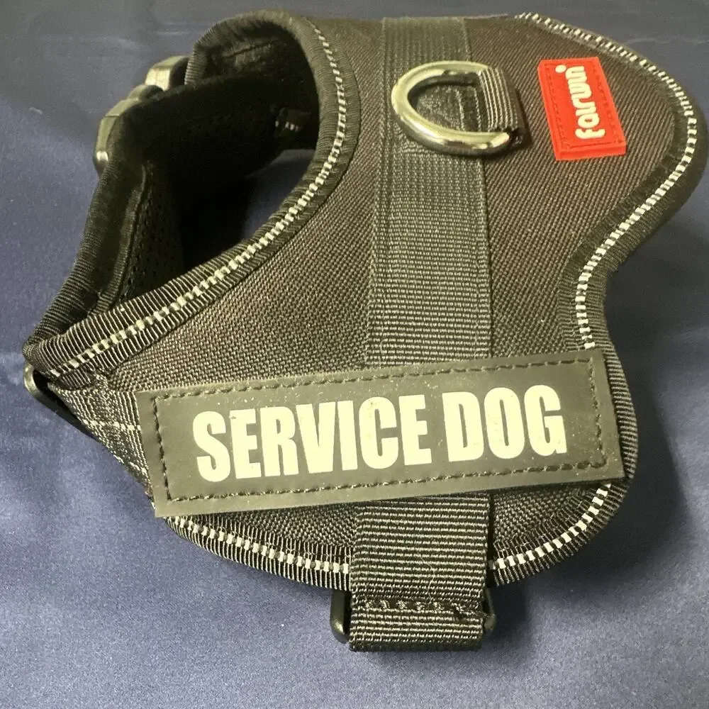 Fairwin XS Service Dog Adjustable Padded Nylon Harness, Black